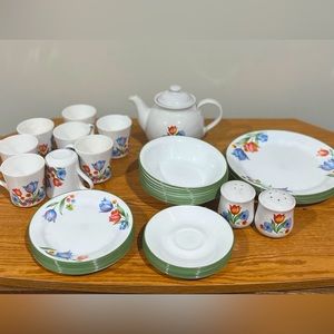Corelle Fresh Cut Flowers Dinnerware Set - Discontinued pattern